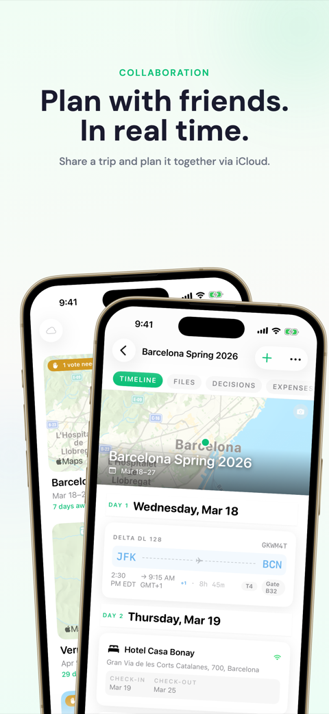 Share trips via iCloud