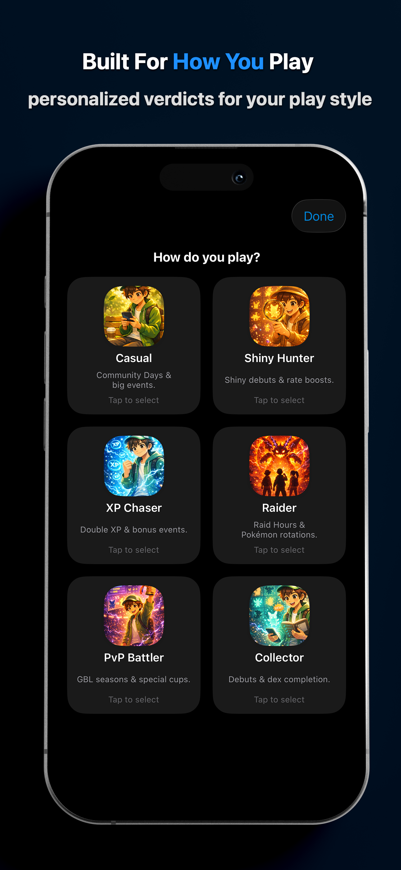NextCatch play style picker for personalized verdicts